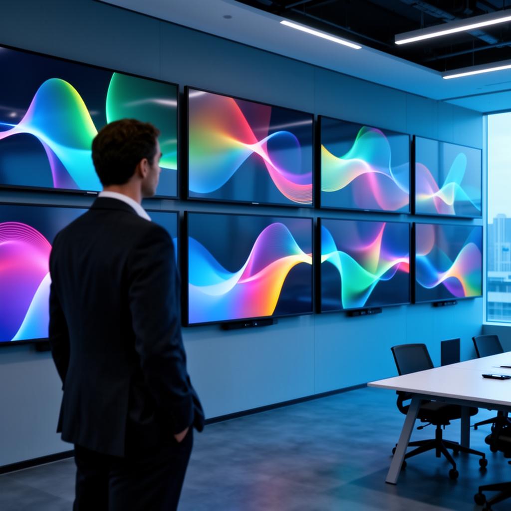 PMO governance room with multiple portfolio dashboards